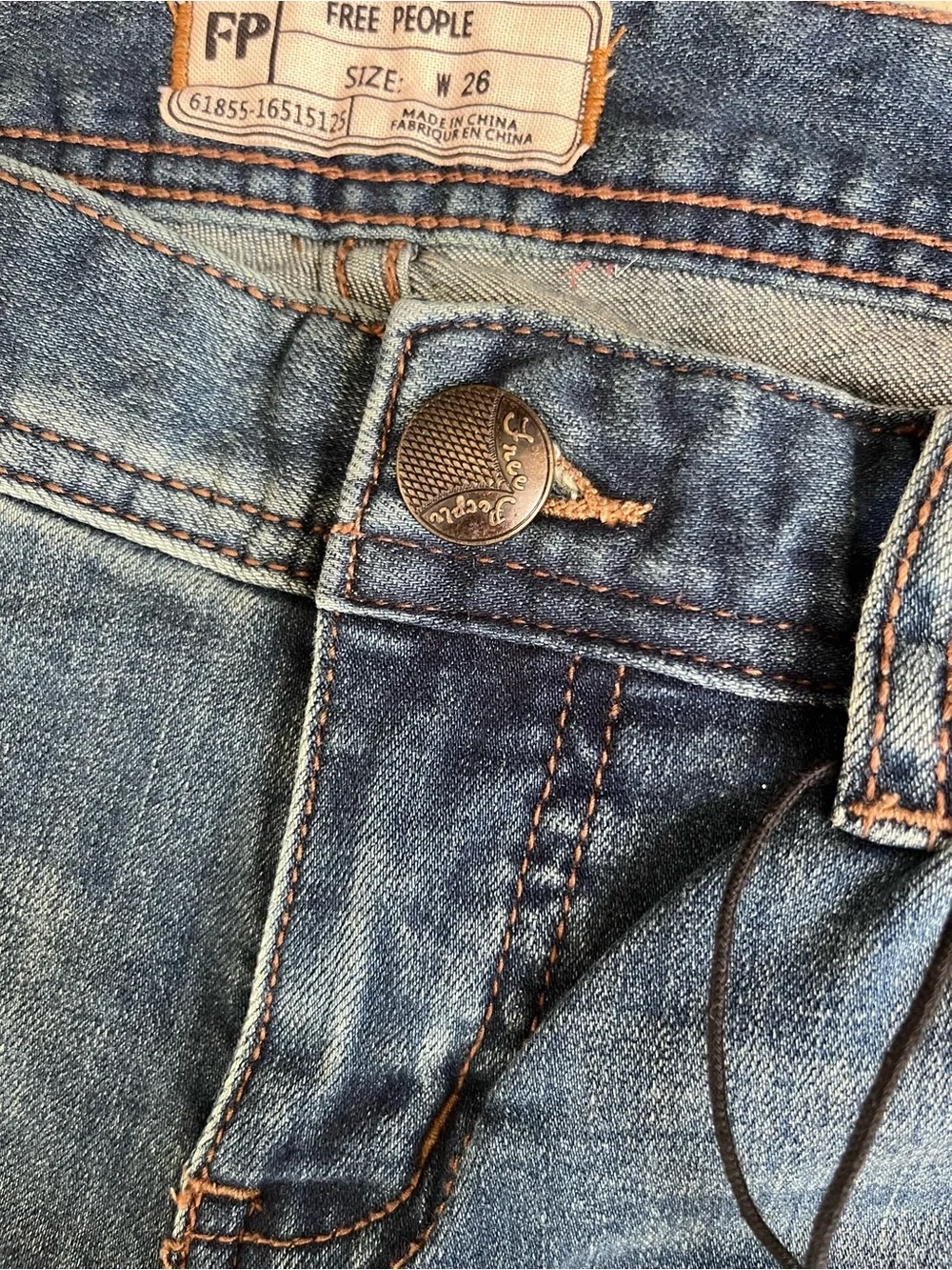 Free People Frayed Hem Skinny Jeans - Tupelo Blue